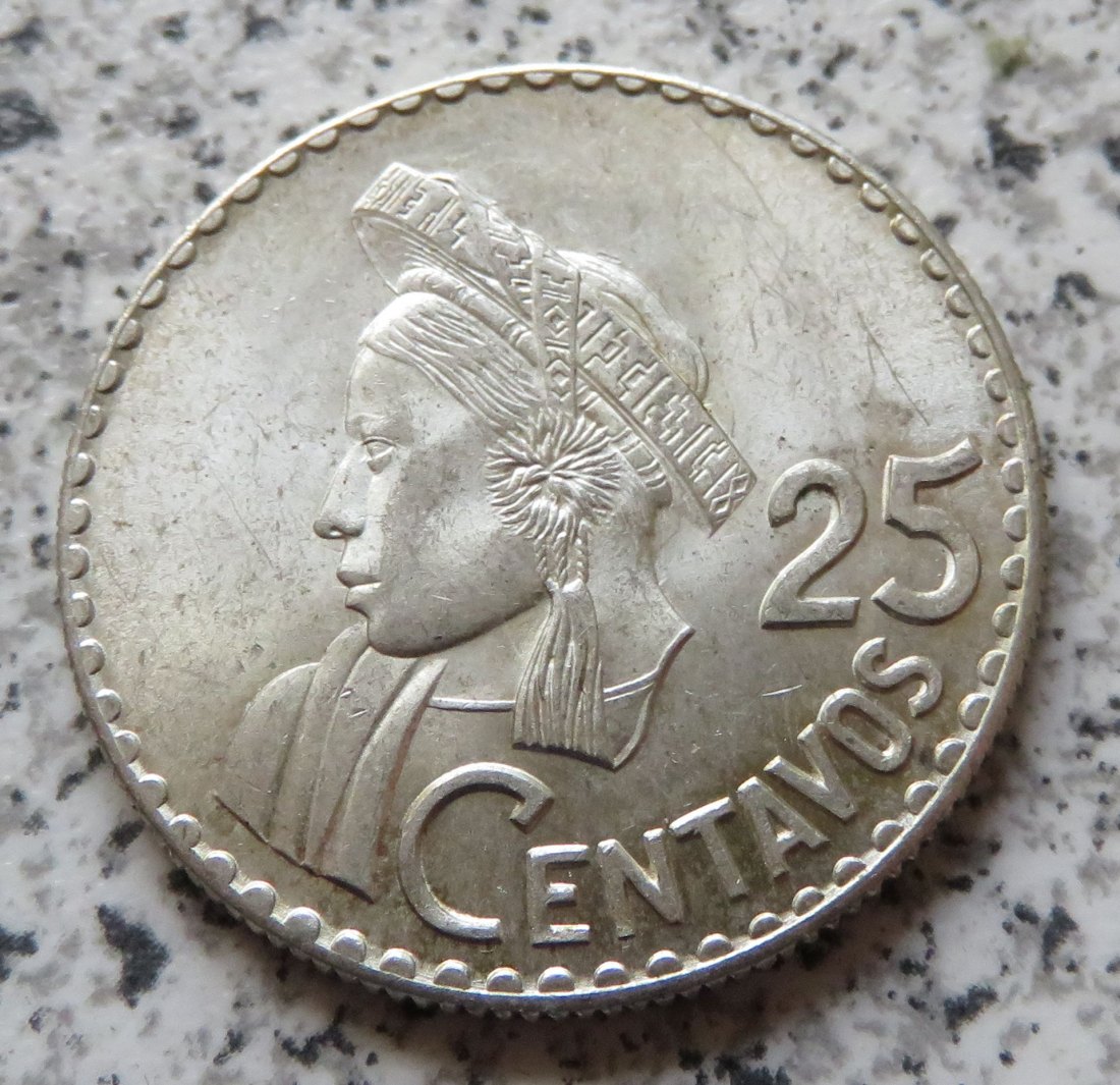  Guatemala 25 Centavos 1960   