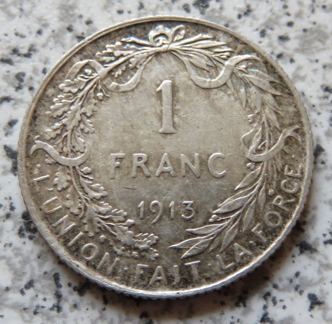  Belgien 1 Franc 1913, französisch   