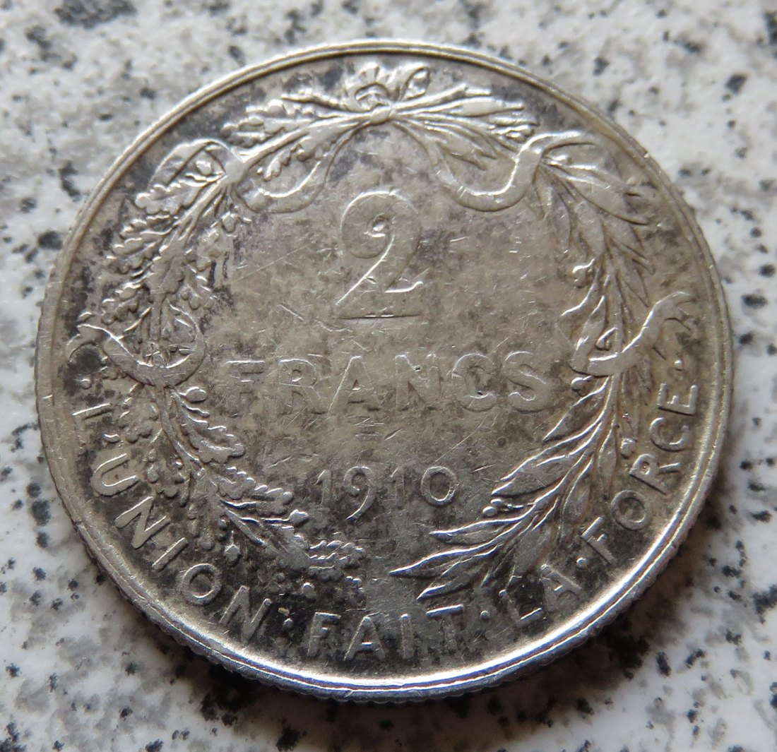  Belgien 2 Francs 1910, französisch   