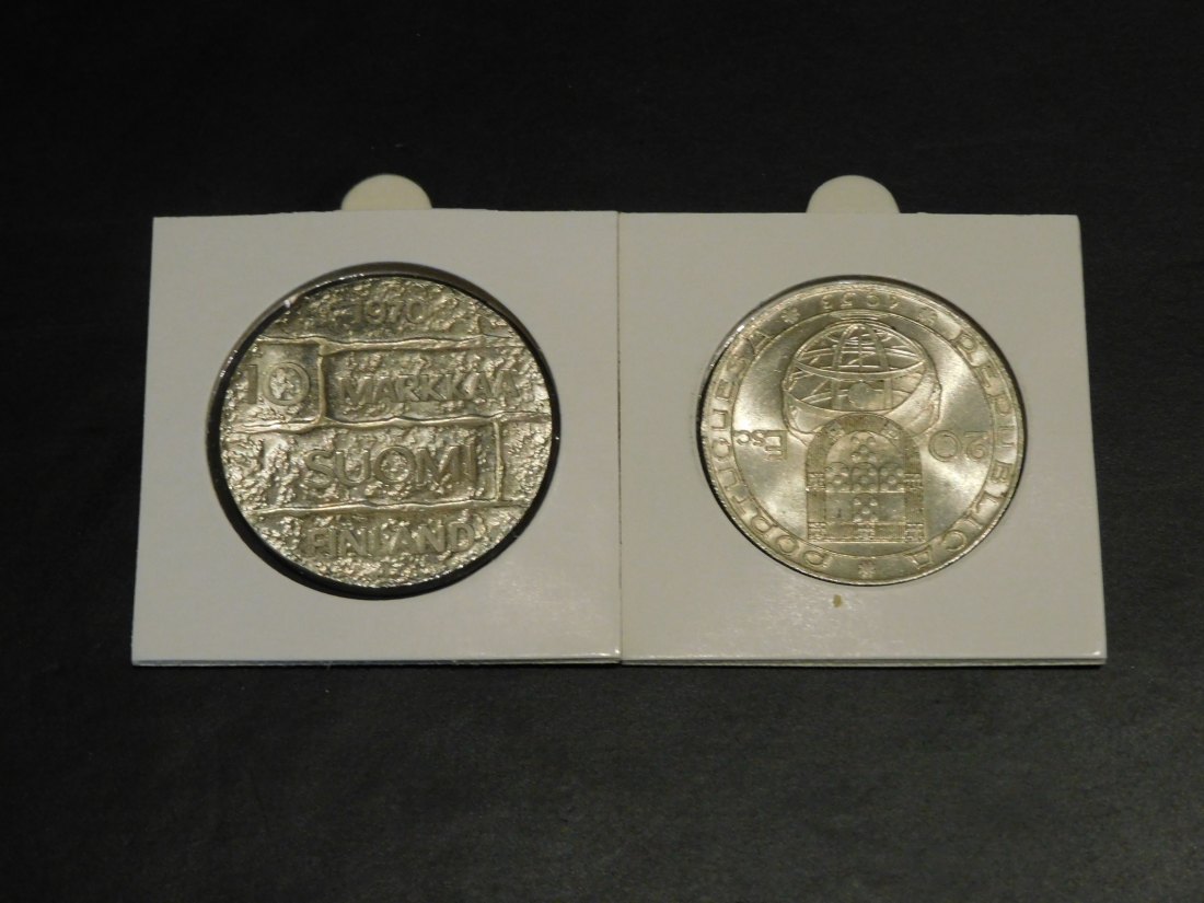  FINLAND-PORTUGAL MARKKAA 1970-PORTUGAL 20 ESCUDOS 1953.GRADE-PLEASE SEE PHOTOS.   