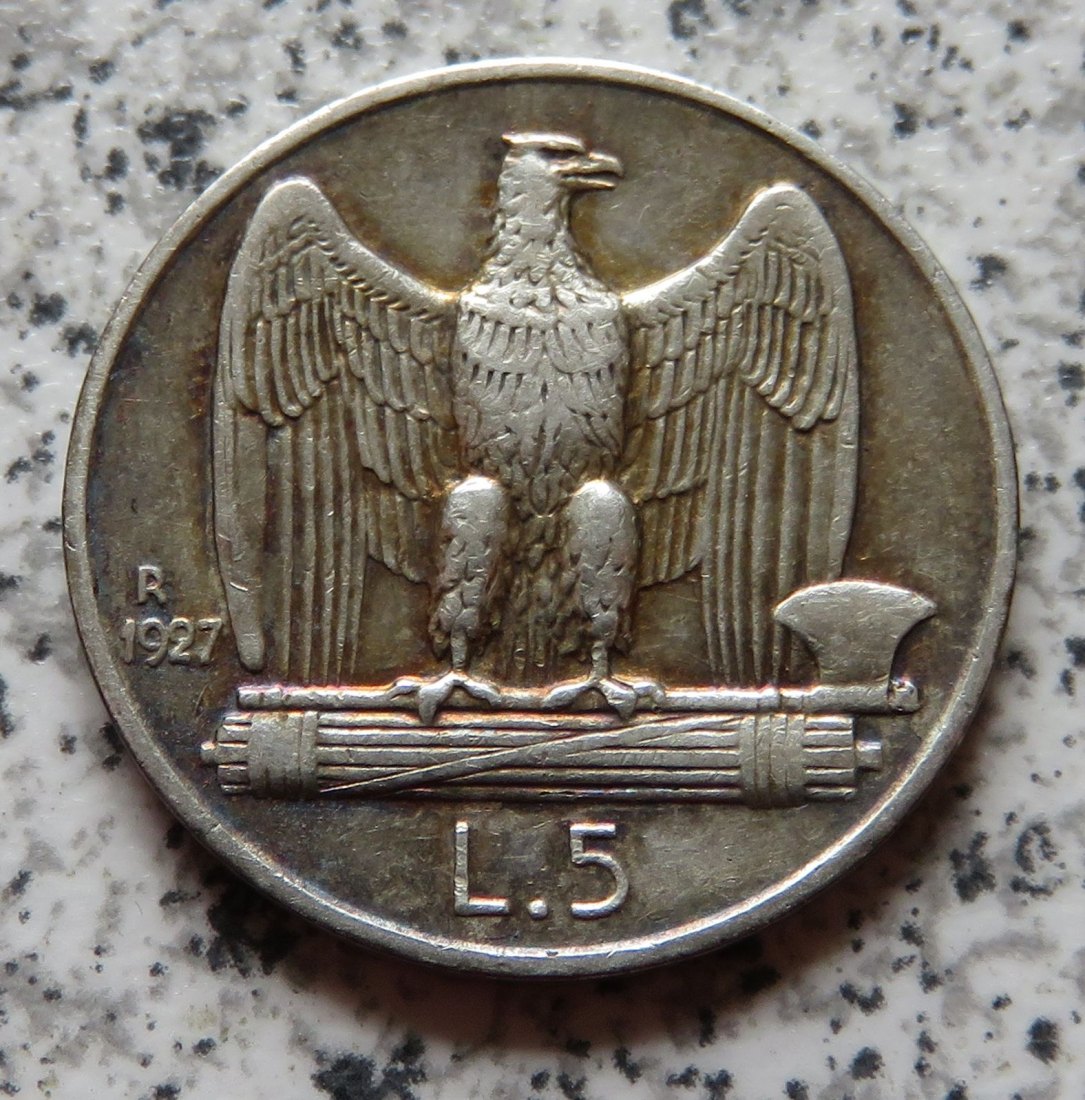  Italien 5 Lire 1927   