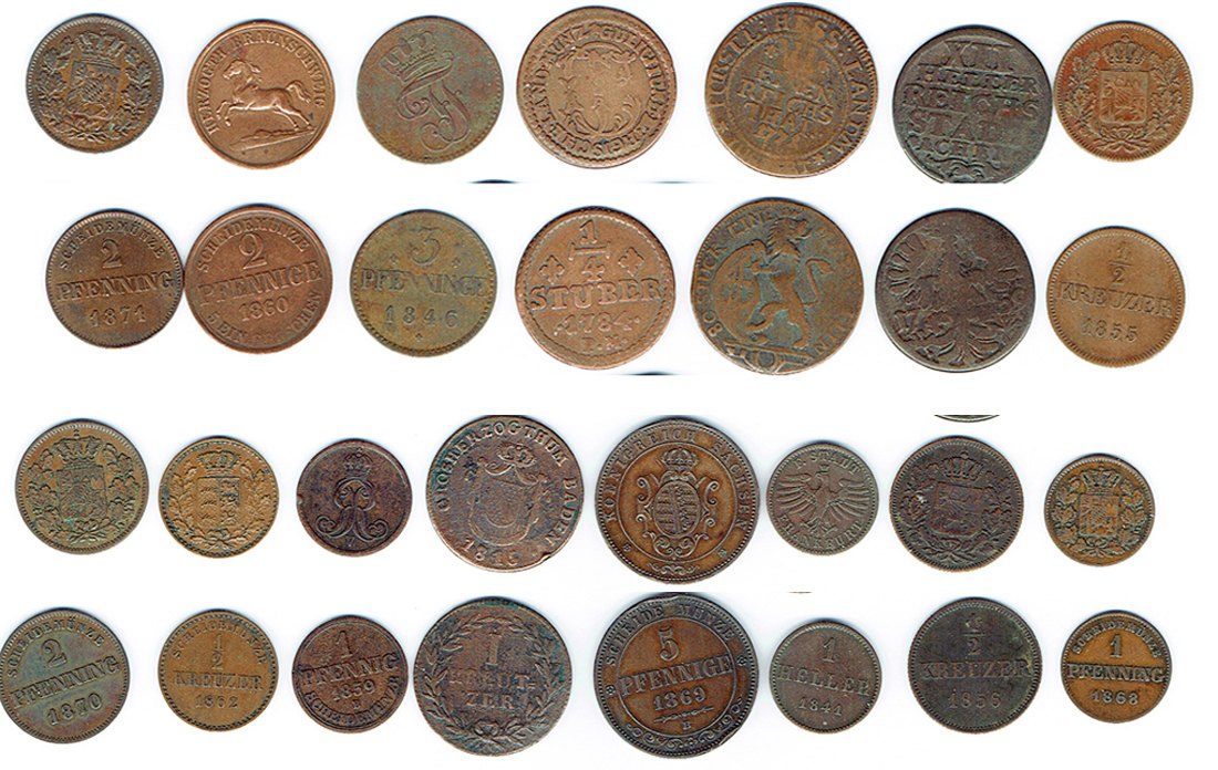  SZAIVERT ALTDEUTSCHLAND KLEINMÜNZEN 18. 19. JHDT. FRANKFURT HESSEN BERG AACHEN BAYERN WÜRTTEMBERG   