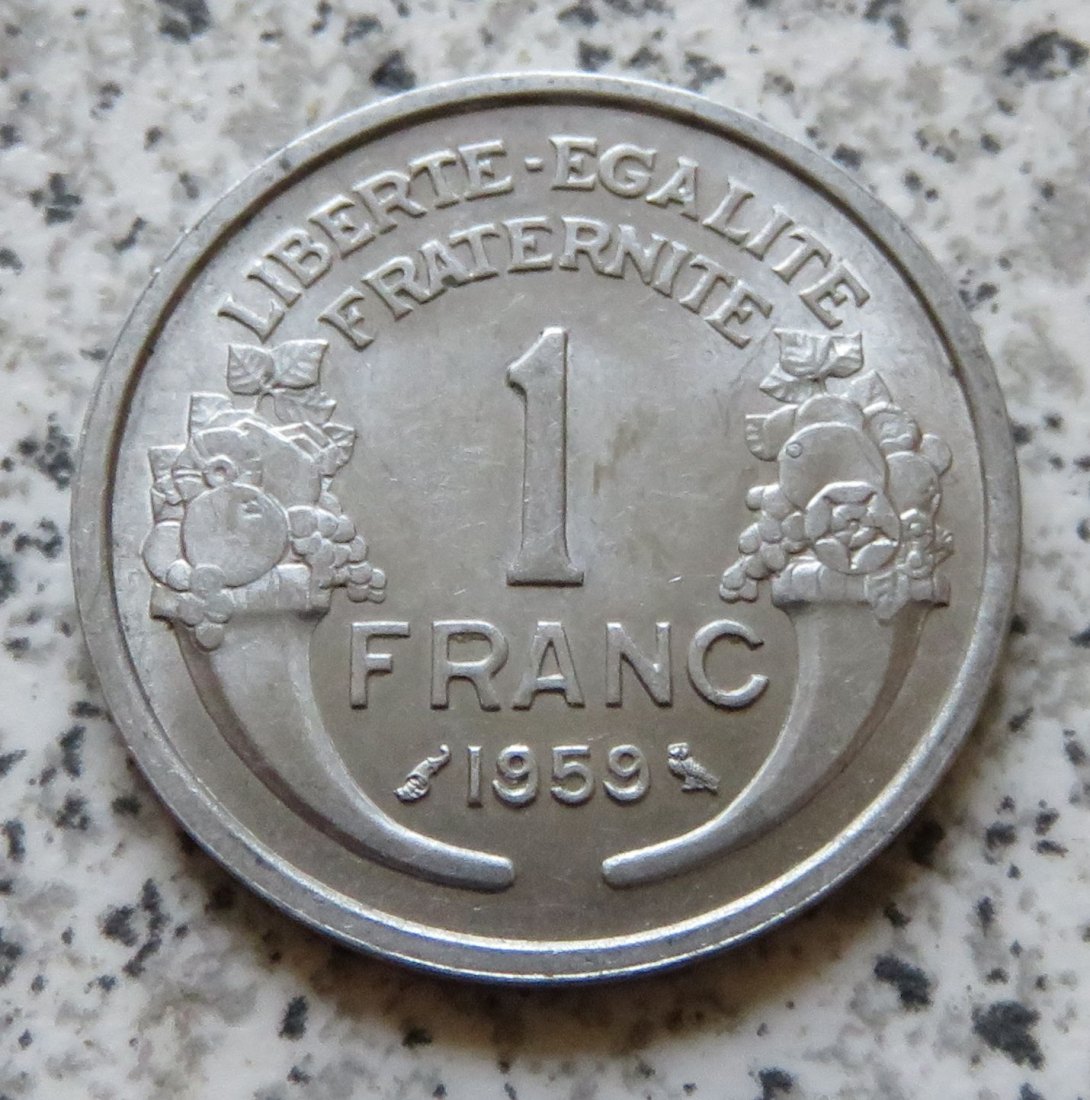  Frankreich 1 Franc 1959, Erhaltung   