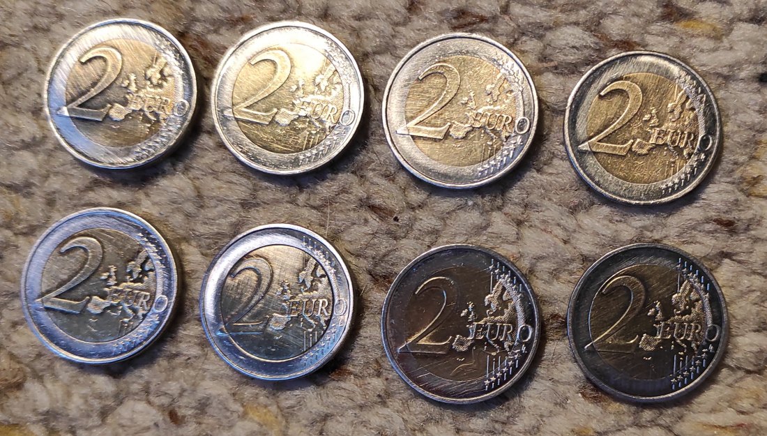  Deutschland 8 x 2 € aus Umlauf   