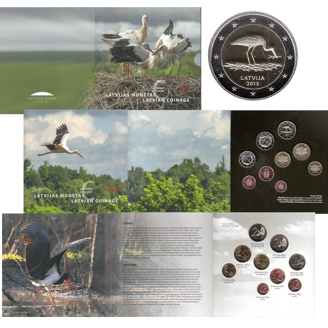  Offiz. Euo-KMS Lettland *Schwarzstorch* 2015 nur 10.000St!   