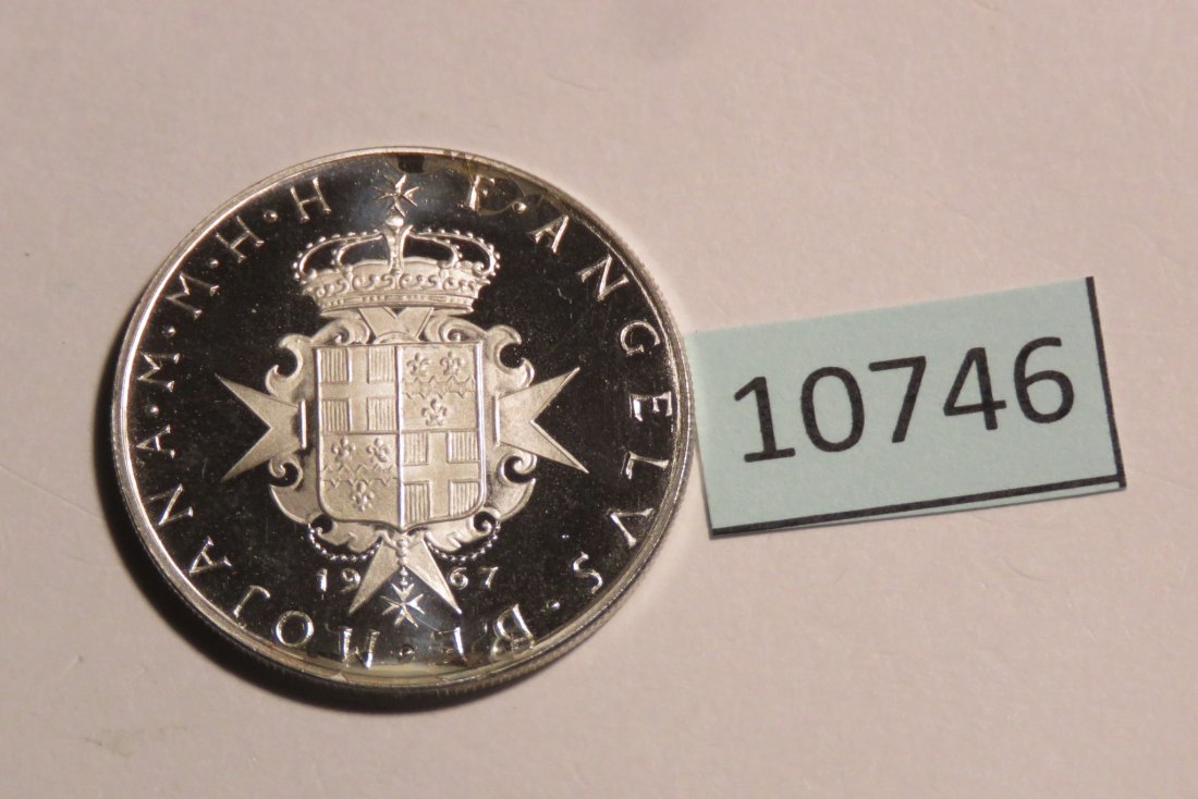  10746 Malta - Orden 1967 - 9 Tari - PROBA - 9,0 g SILBER 0.900   
