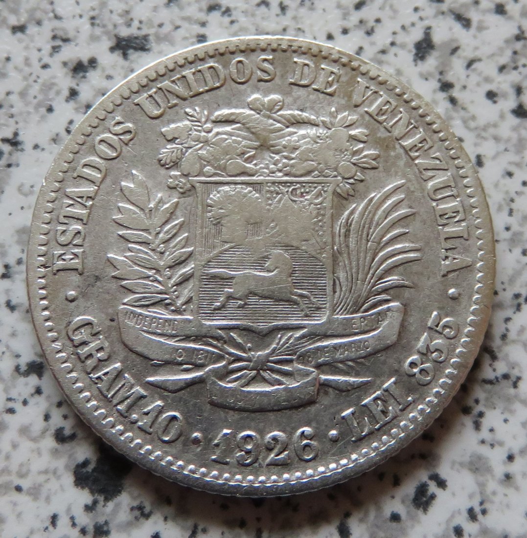  Venezuela Gram 10 1926 / Venezuela 2 Bolivares 1926   