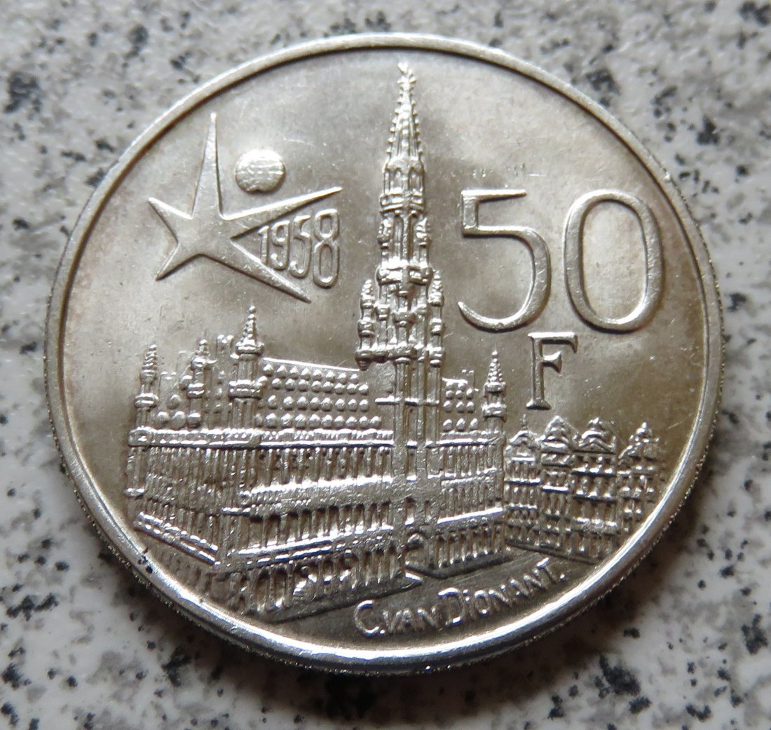  Belgien 50 Francs 1958, französisch   