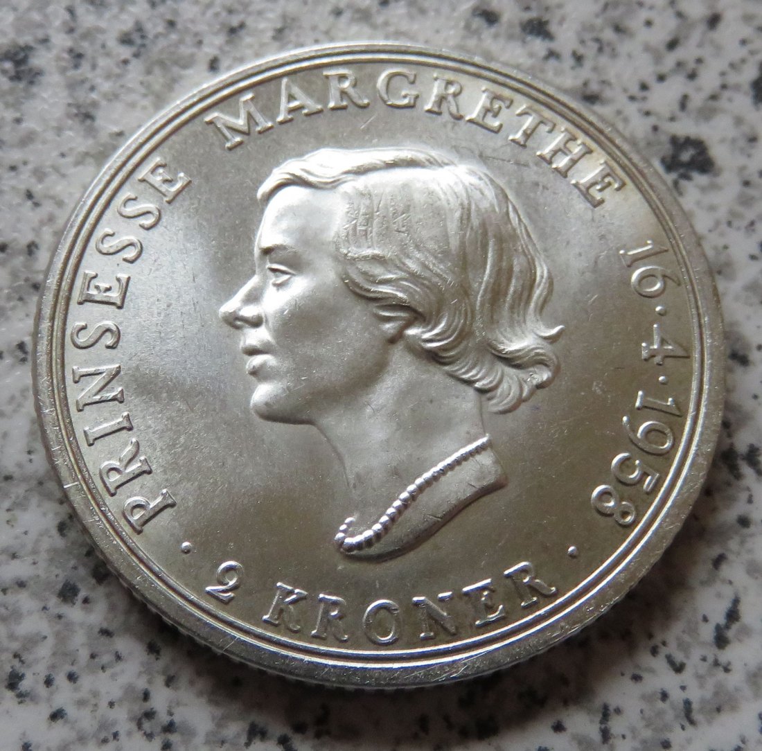  Dänemark 2 Kroner 1958   