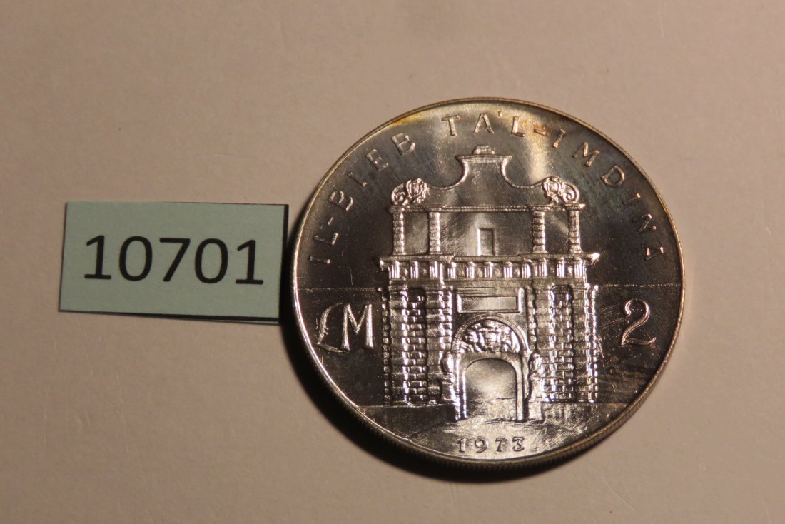  10701 Malta 1973 - 2 pound - Tal-Imdina Tor 20,0 g SILBER 0.987   