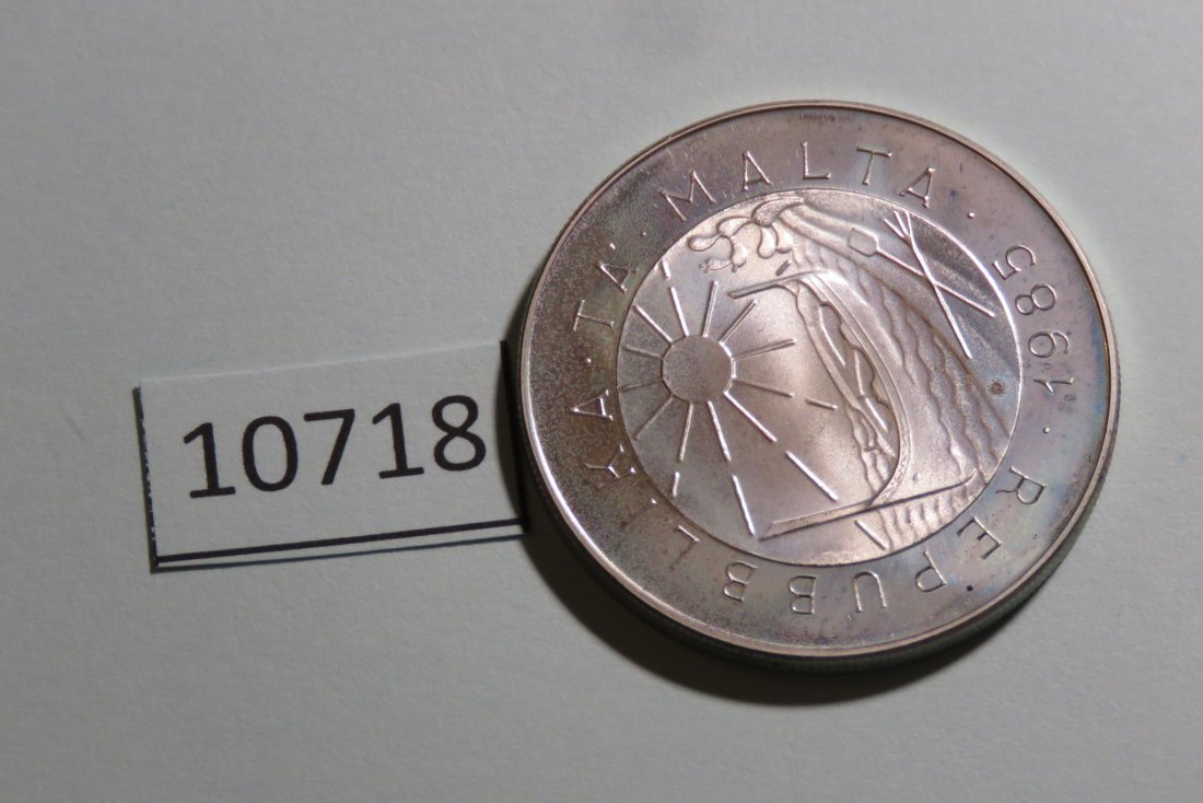  10718 Malta 1984 - 5 Liri - Schiff Malta - 20,0 g SILBER 0.925   