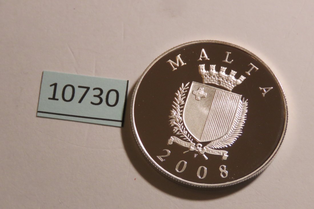  10730 Malta 2008 - 10 Euro - Auberge de Castille - 28,28 g SILBER 0.925   