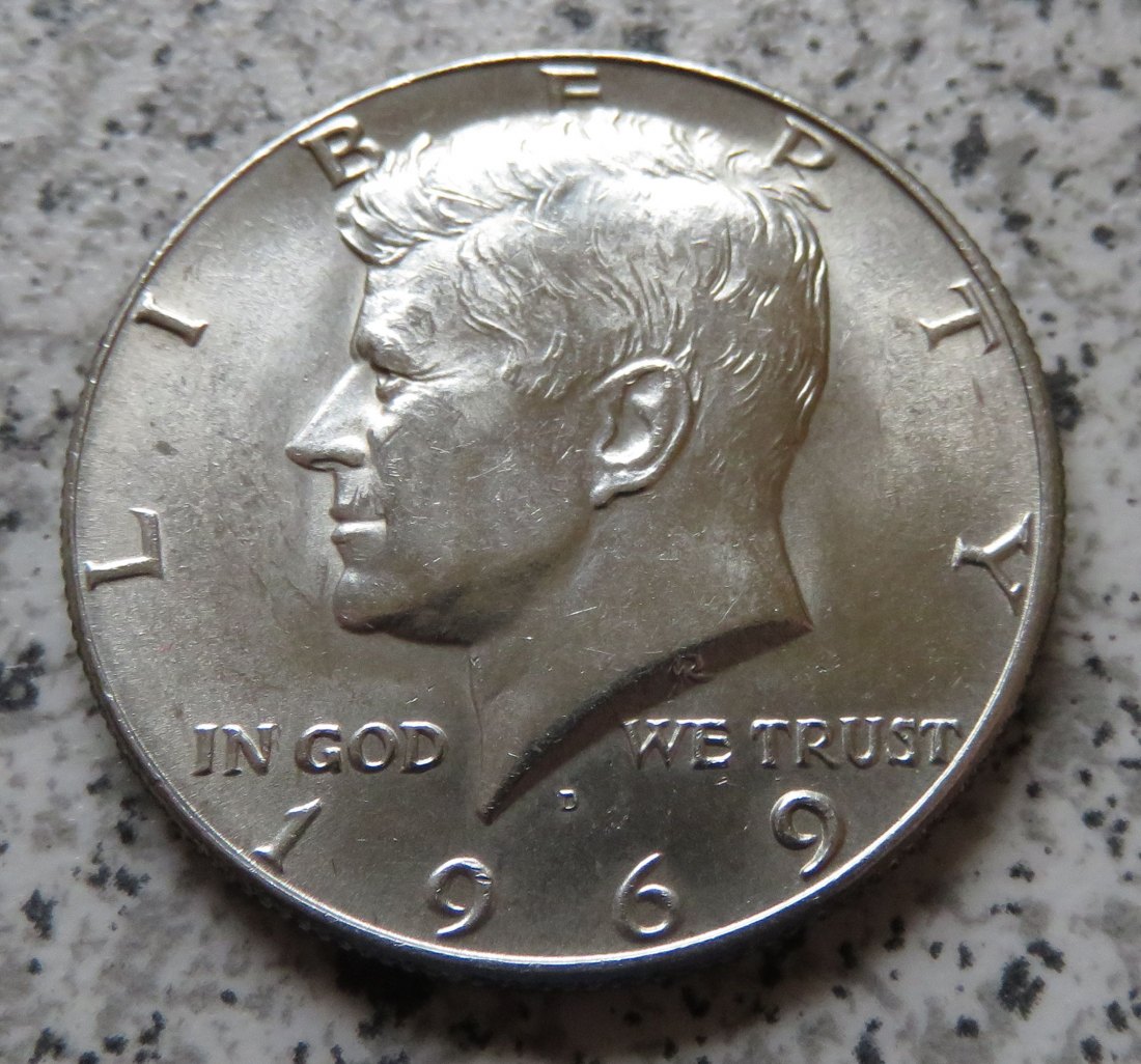  USA 1/2 Dollar 1969 D / Kennedy half Dollar 1969 D   