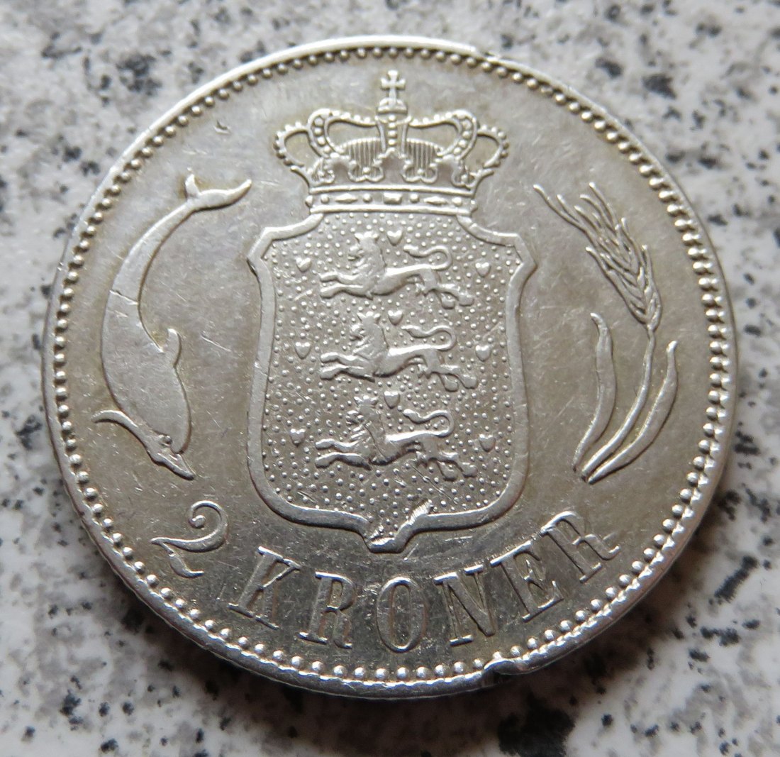  Dänemark 2 Kroner 1875   