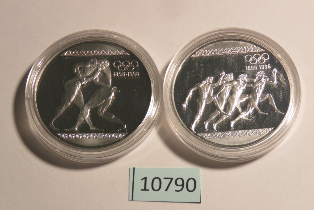  10790 Griechenland 1996 - 2 x 1000 Drachmen - 67,26 g SILBER 0.925   