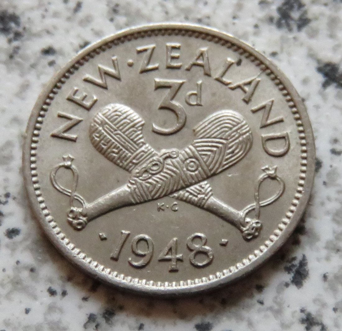 Neuseeland 3 Pence 1948   