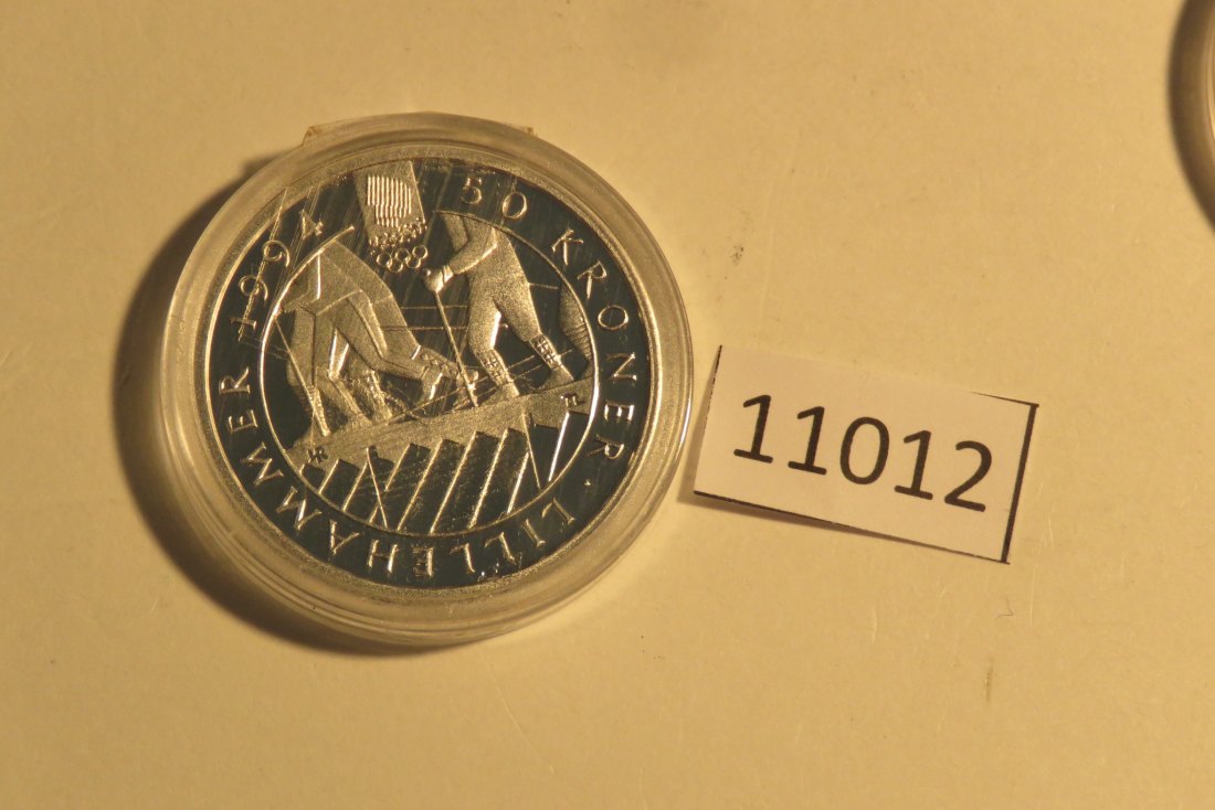  11012 Norwegen 1993 - 50 Kronen - OLYMPIA Skilanglauf - 16,81 g SILBER 0.925   