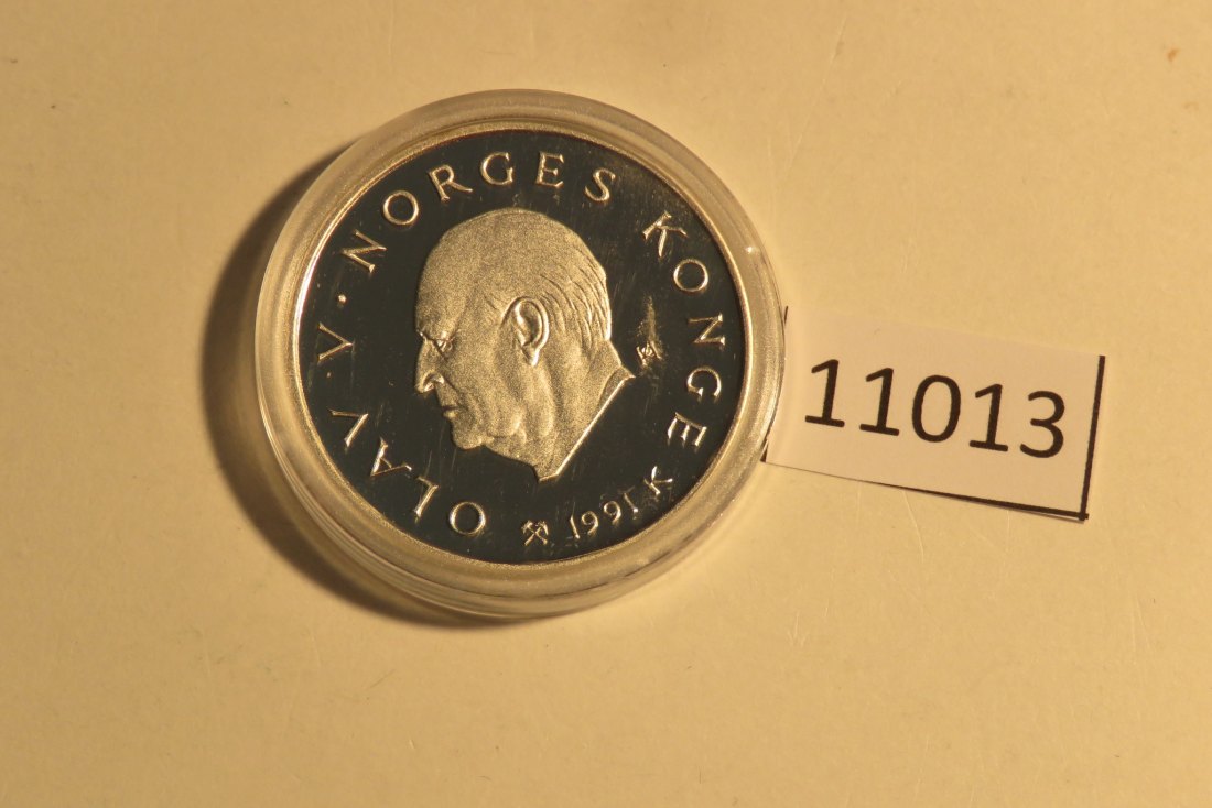  11013 Norwegen 1991 - 50 Kronen - OLYMPIA Skifahrer - 16,81 g SILBER 0.925   