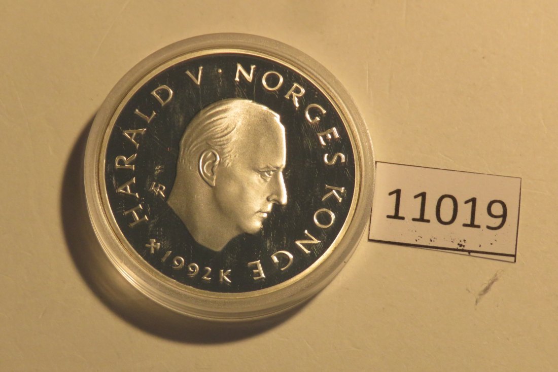  11019 Norwegen 1992 - 100 Kronen - OLYMPIA Skispringen - 33,62 g SILBER 0.925   