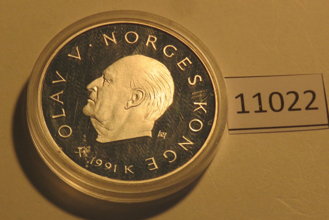  11022 Norwegen 1991 - 100 Kronen - OLYMPIA Skilanglauf - 33,62 g SILBER 0.925   