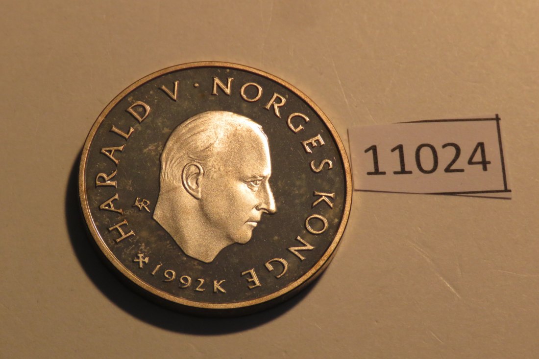  11024 Norwegen 1992 - 100 Kronen - OLYMPIA Eishockey - 33,62 g SILBER 0.925   