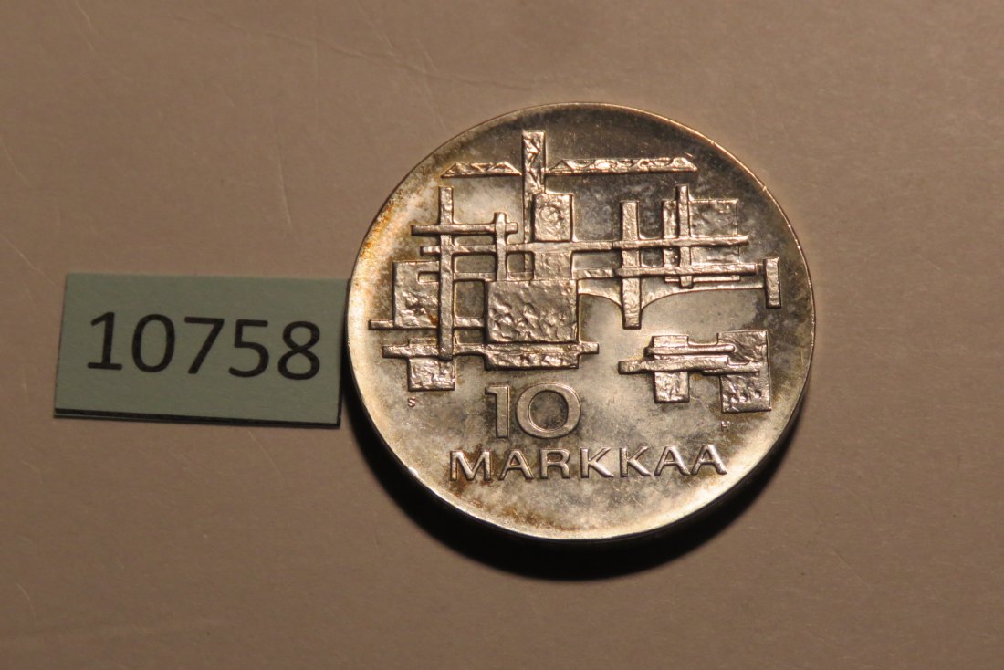  10758 Finnland 1967 - 10 Markka - - 23,75 g SILBER 0.900   