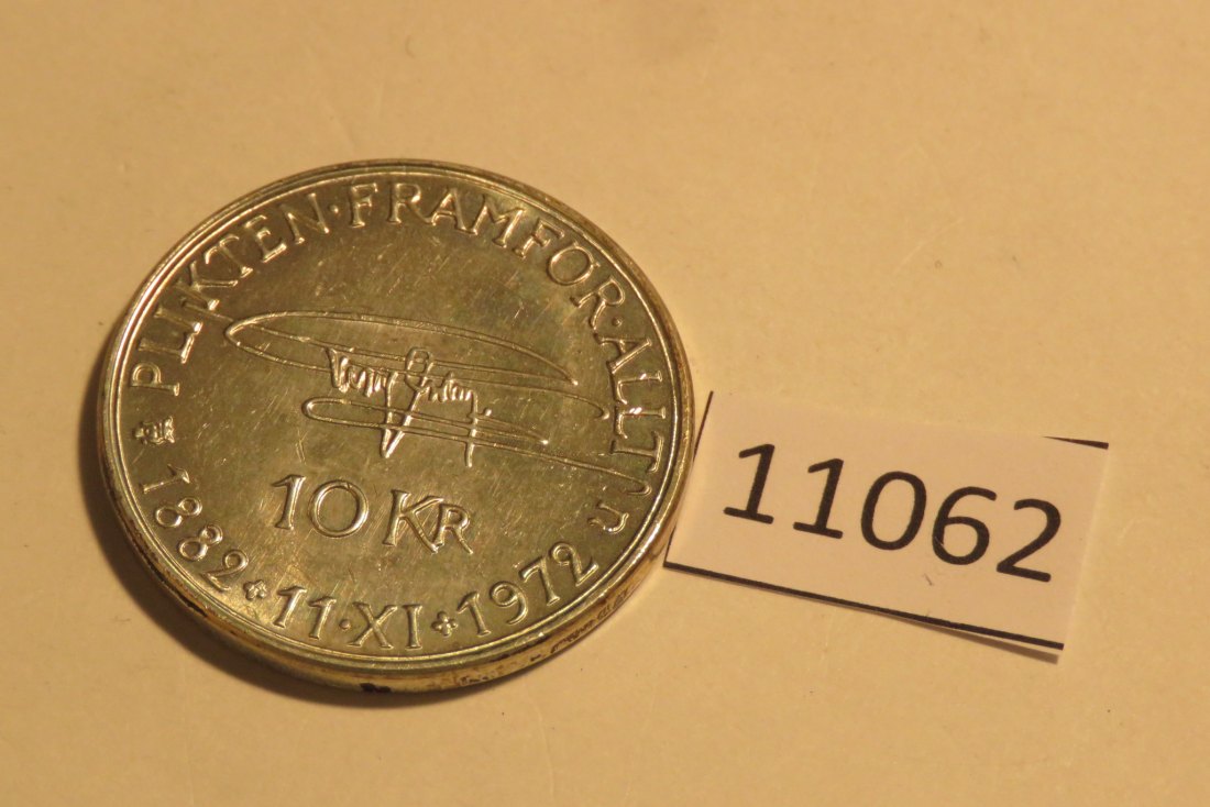  11062 Schweden 1972 - 10 Kronen - 90. Geburtstag Gustav VI. Adolf - 18,0 g SILBER 0.830   