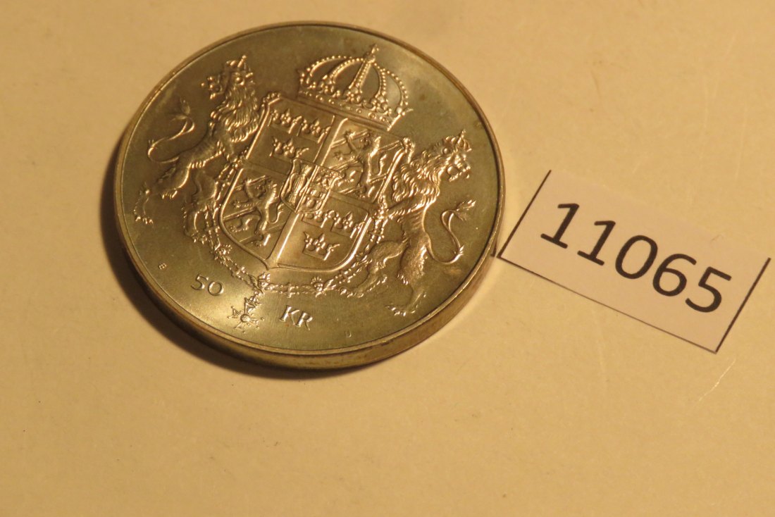  11065 Schweden 1976 - 50 Kronen - Hochzeit Karl Gustav + Slvia - 27,03 g SILBER 0.925   