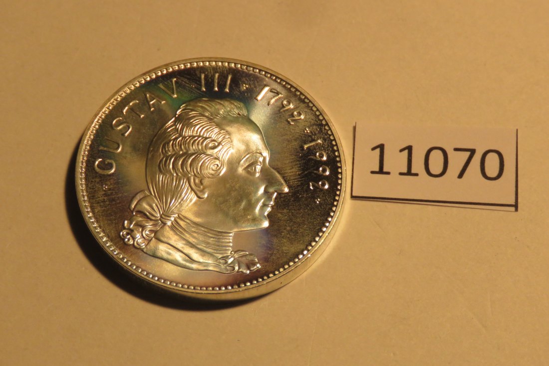  11070 Schweden 1992 - 200 Kronen - Gustav III. - 27,03 g SILBER 0.925   