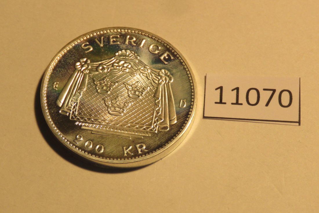  11070 Schweden 1992 - 200 Kronen - Gustav III. - 27,03 g SILBER 0.925   