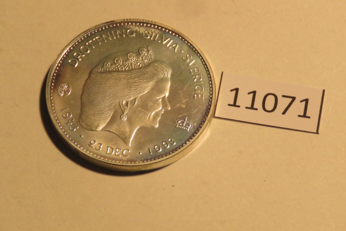  11071 Schweden 1993 - 200 Kronen - 50. Geburtstag Königin Sylvia - 27,03 g SILBER 0.925   