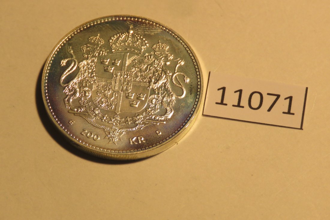  11071 Schweden 1993 - 200 Kronen - 50. Geburtstag Königin Sylvia - 27,03 g SILBER 0.925   