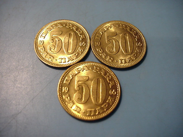  Jugoslawien 3 x 50 Para 1965   