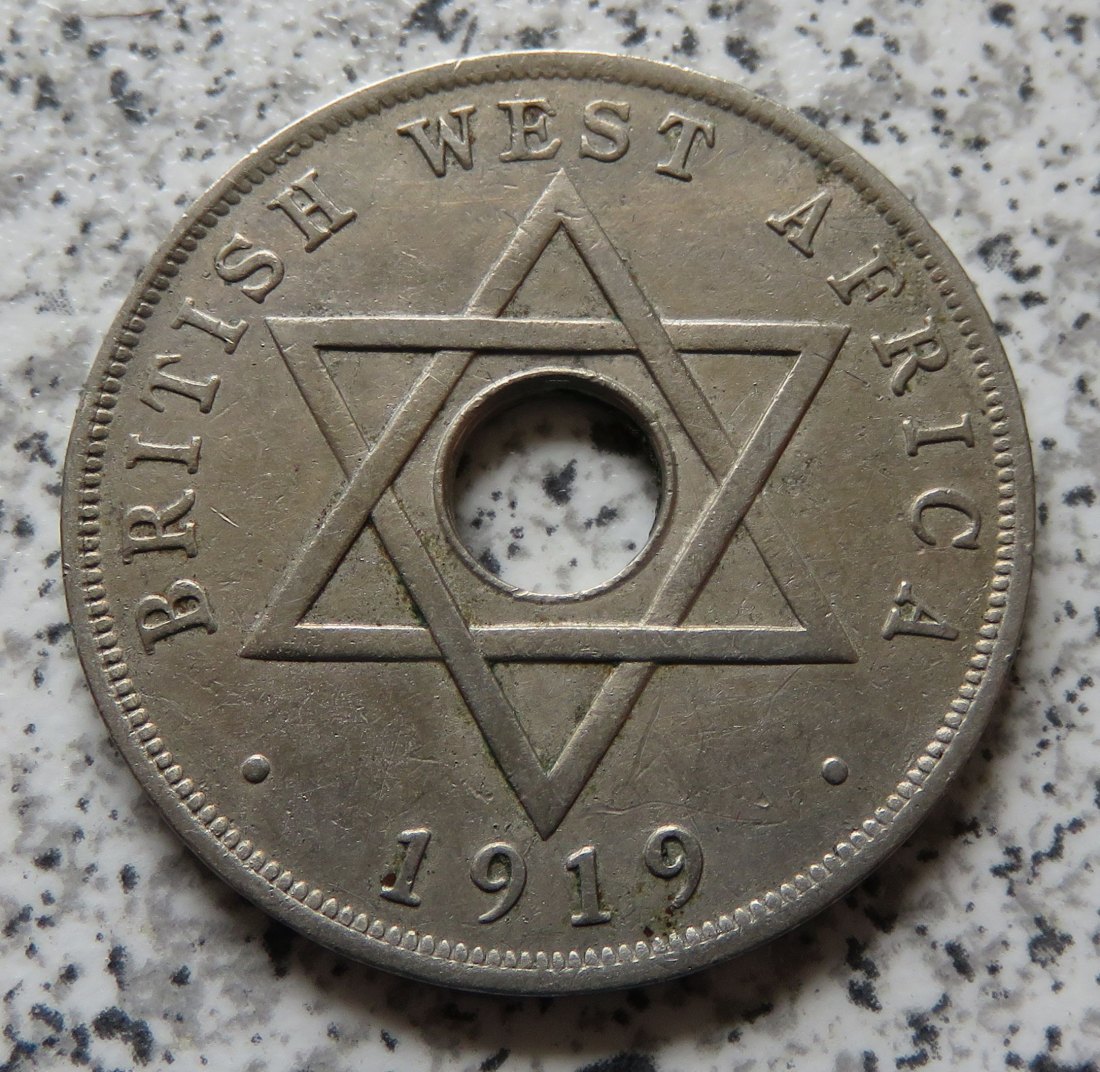  British Wst Afrika 1 Penny 1919 KN, relativ selten   