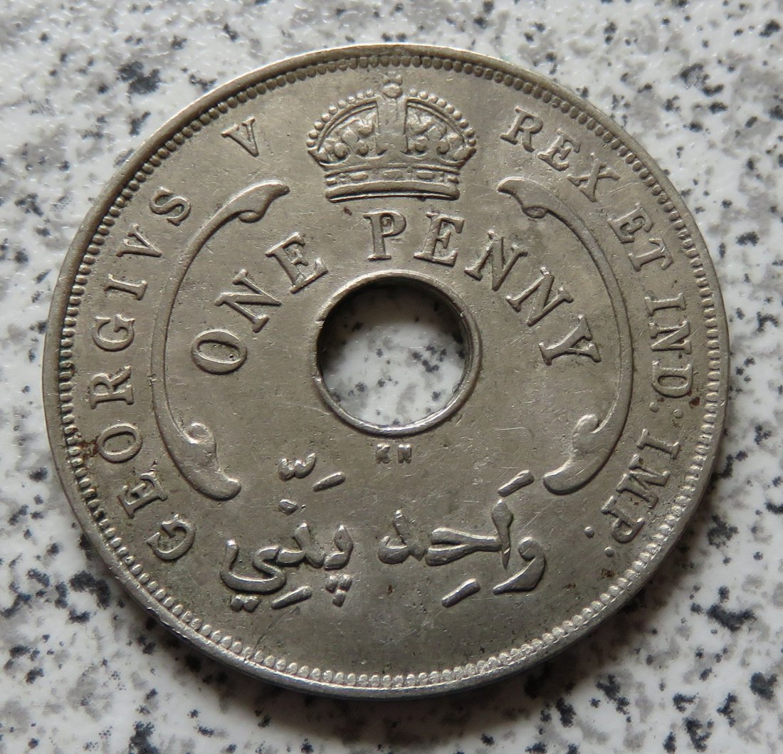  British Wst Afrika 1 Penny 1919 KN, relativ selten   