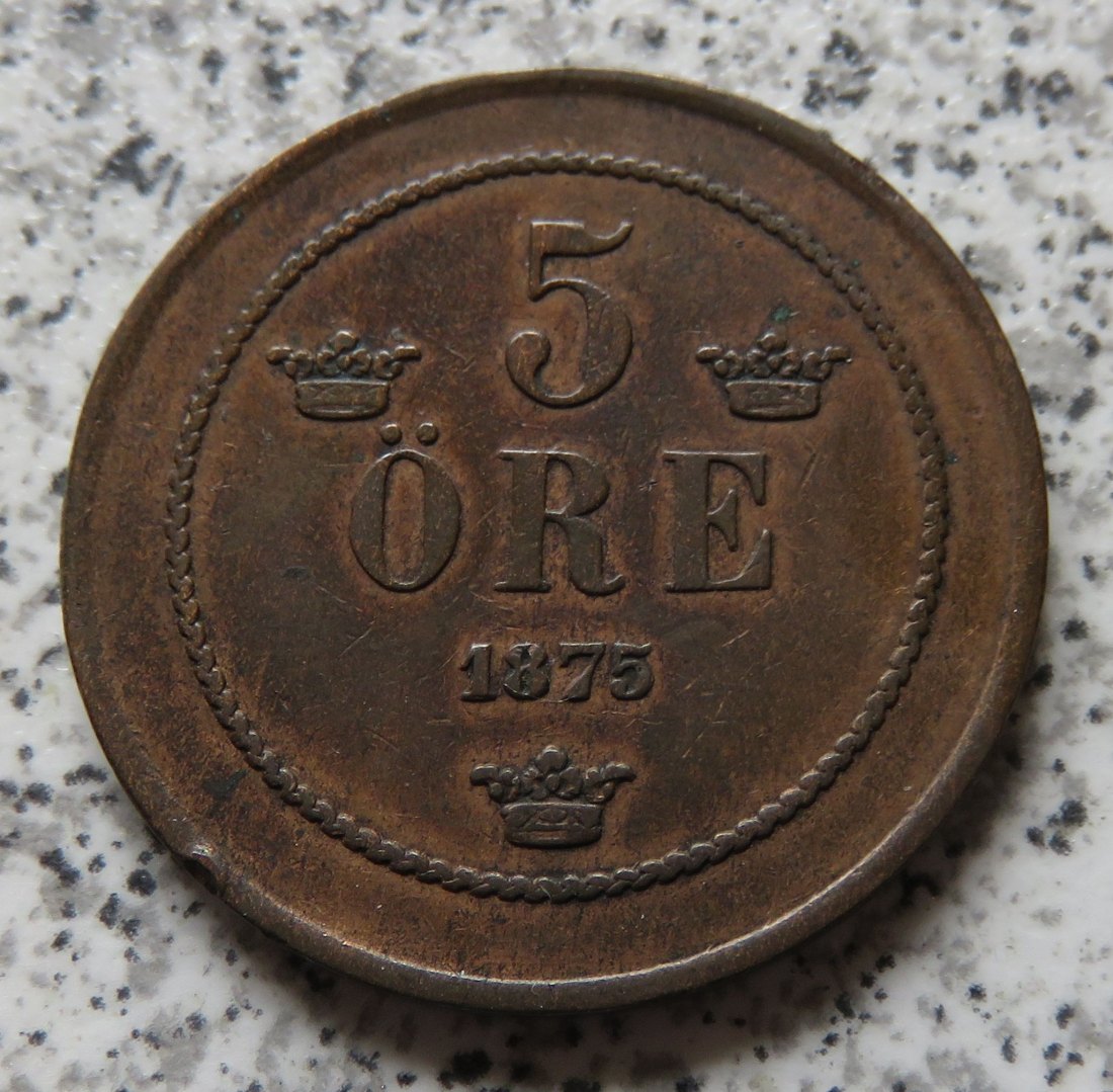  Schweden 5 Öre 1875   