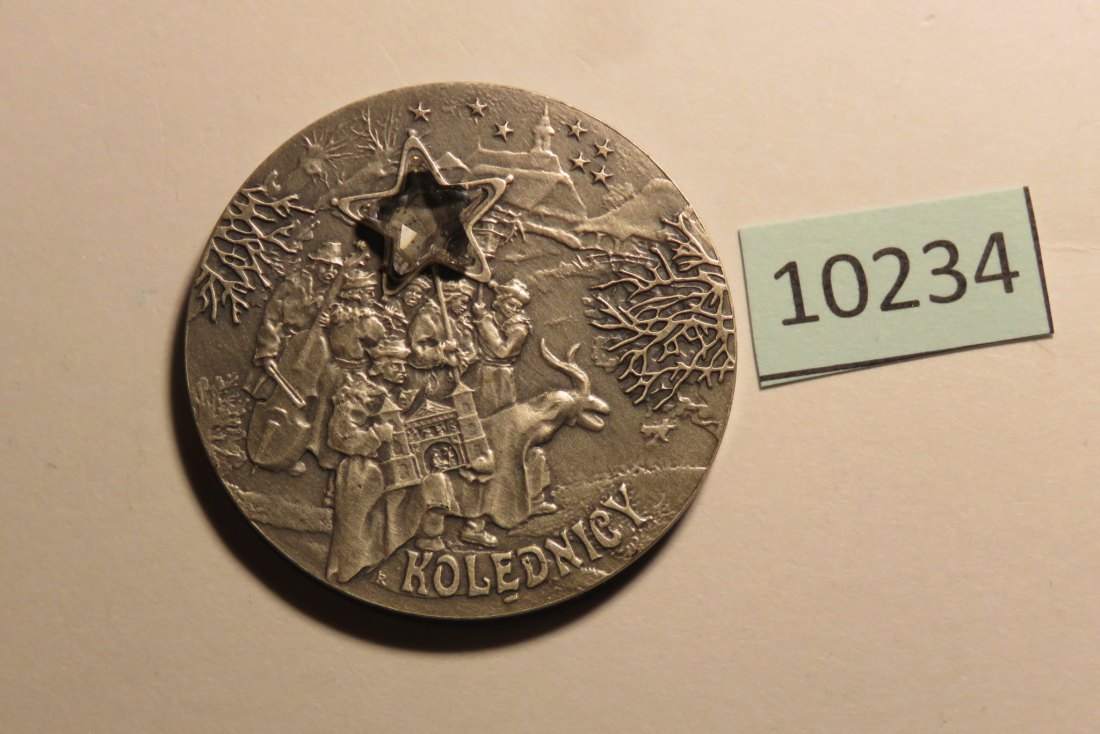 10234 Polen 2001 - 20 Zloty mit ZIRKON-stern - Kolednicy - 28,2 g SILBER 0.925