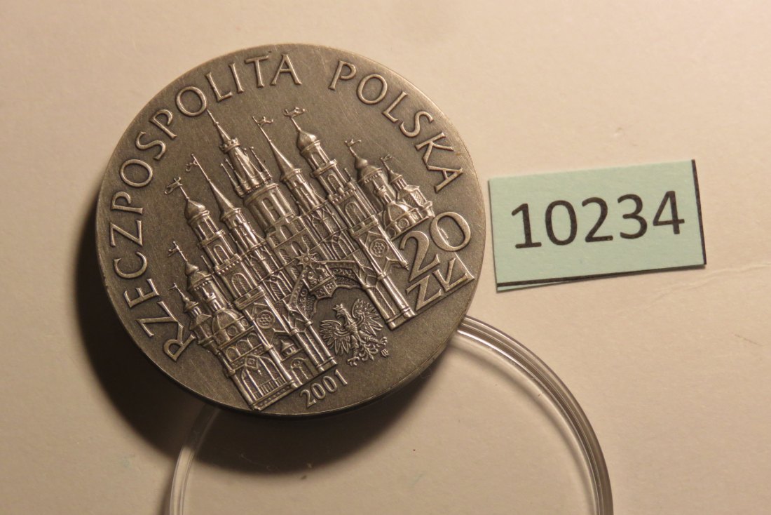  10234  Polen 2001 - 20 Zloty mit ZIRKON-stern - Kolednicy - 28,2 g SILBER 0.925   