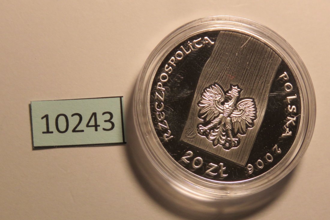  10243  Polen 2006 - 20 Zloty mit farbigem Holz - Haczowie Kirche - 28,2 g SILBER 0.925   