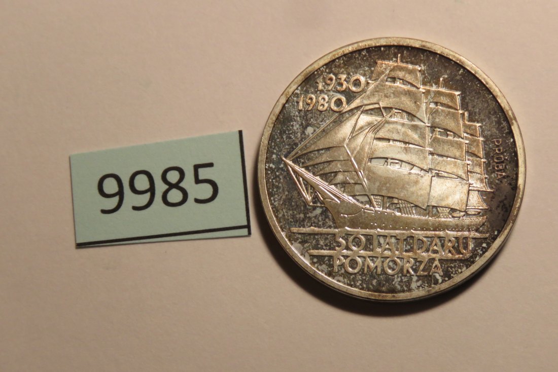 9985 Polen 1980 - 100 Zloty - Dar Pomorza - 16,5 g SILBER 0.625