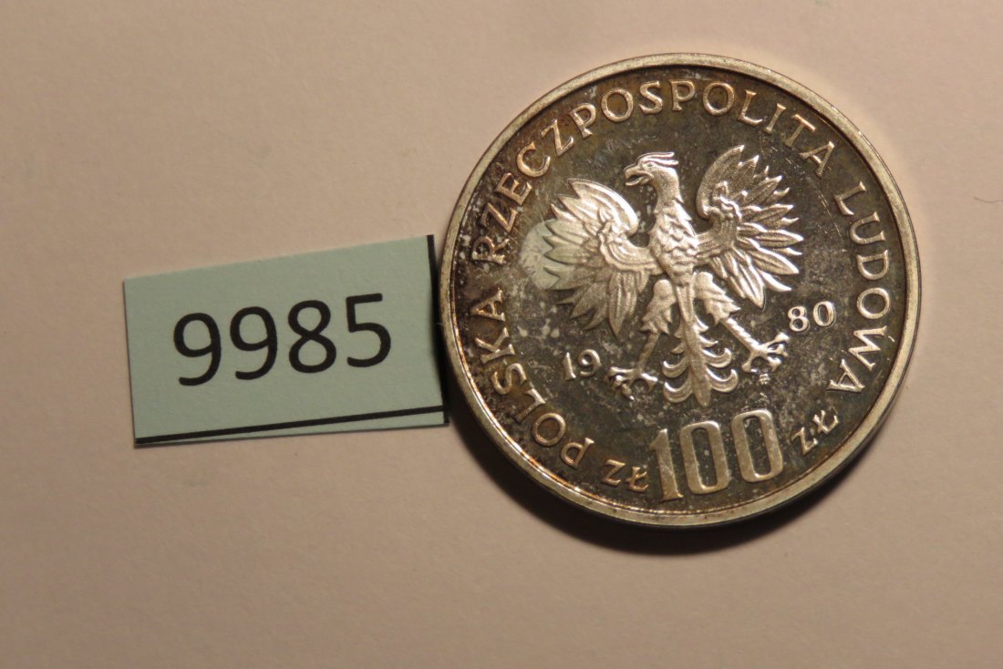  9985 Polen 1980 - 100 Zloty - Dar Pomorza - 16,5 g SILBER 0.625   