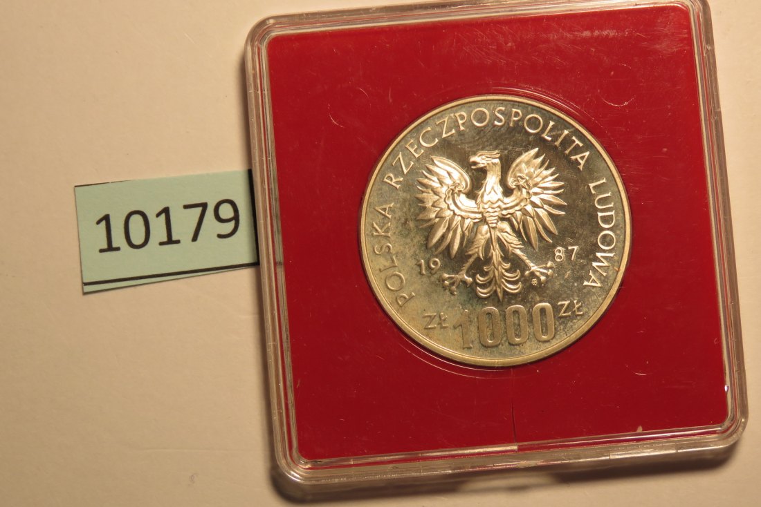  10179 Polen 1980 - 1000 Zloty - OLYMPIA Skilanglauf -  SILBER 0.750   
