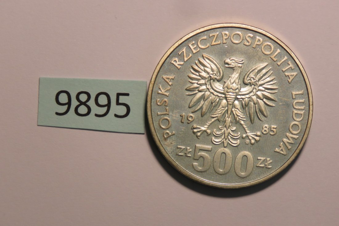  9895 Polen 1985 - 500 Zloty - EICHHÖRNCHEN - 16,5 g SILBER 0.750   