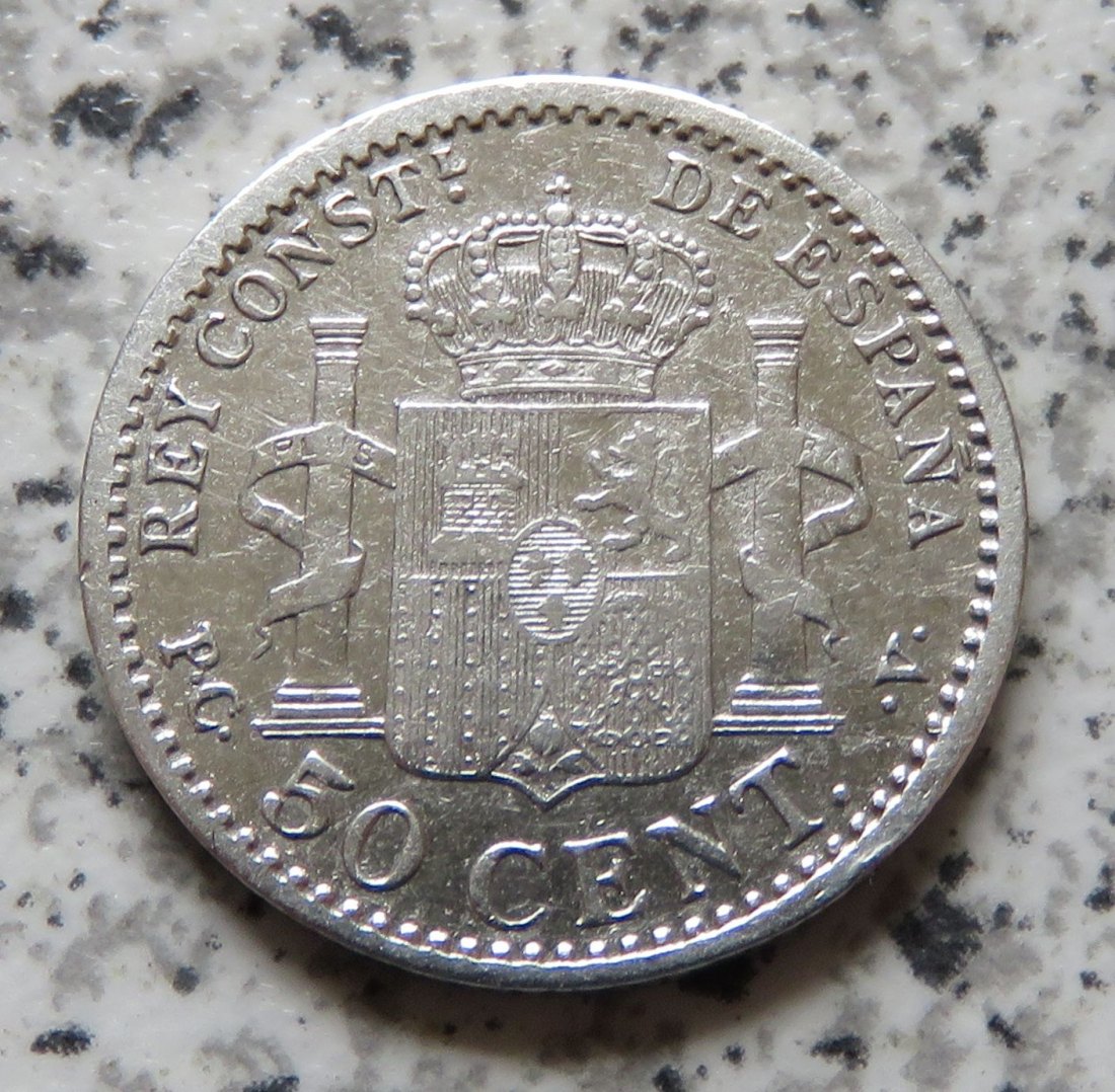  Spanien 50 Centimos 1910   