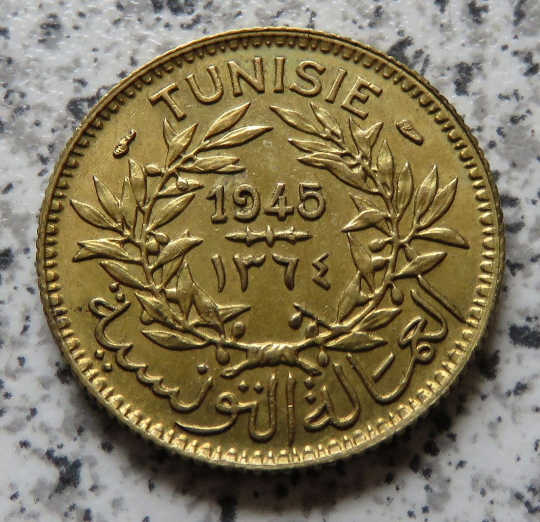  Tunesien 1 Franc AH1364 (1945)   