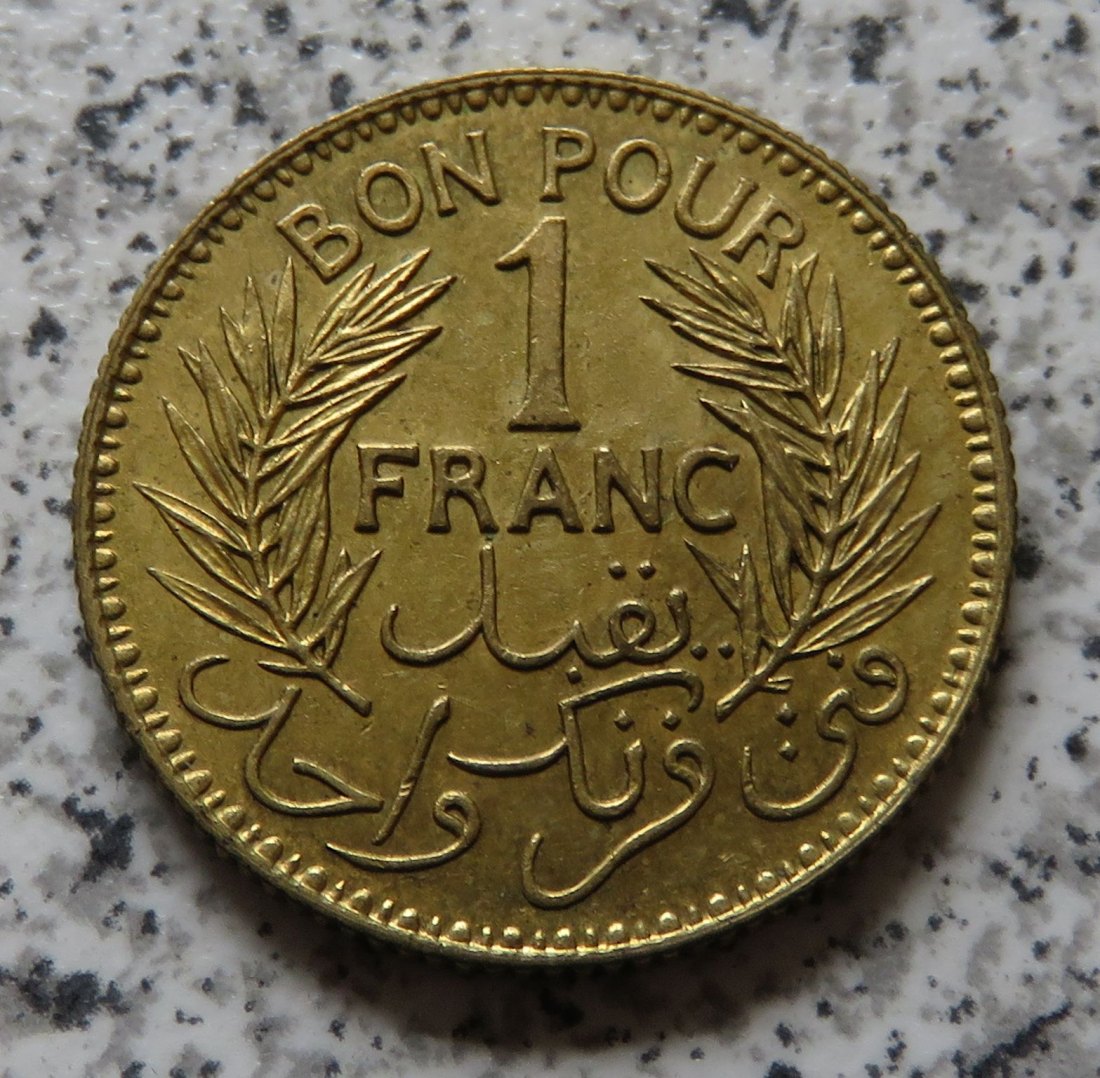 Tunesien 1 Franc AH1364 (1945)   