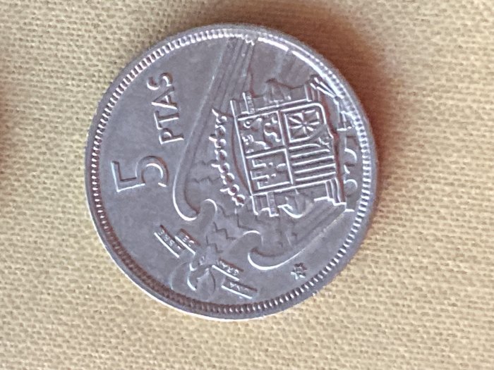  Münze Münzen Umlaufmünze Spanien 5 Pesetas 1957 im Stern 73   