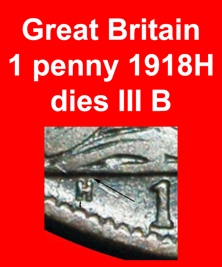 Ⰿ MISTRESS OF SEAS:GREAT BRITAIN★PENNY 1918H DIES III B! GEORGE V 1911-1936★LOW START! ★ NO RESERVE!   