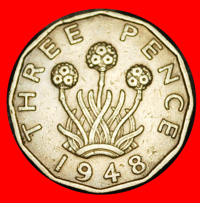  Ⰿ RIM r2: GREAT BRITAIN ★ 3 PENCE 1948 WITH INDIA GEORGE VI (1937-1952)! ★LOW START! ★ NO RESERVE!   