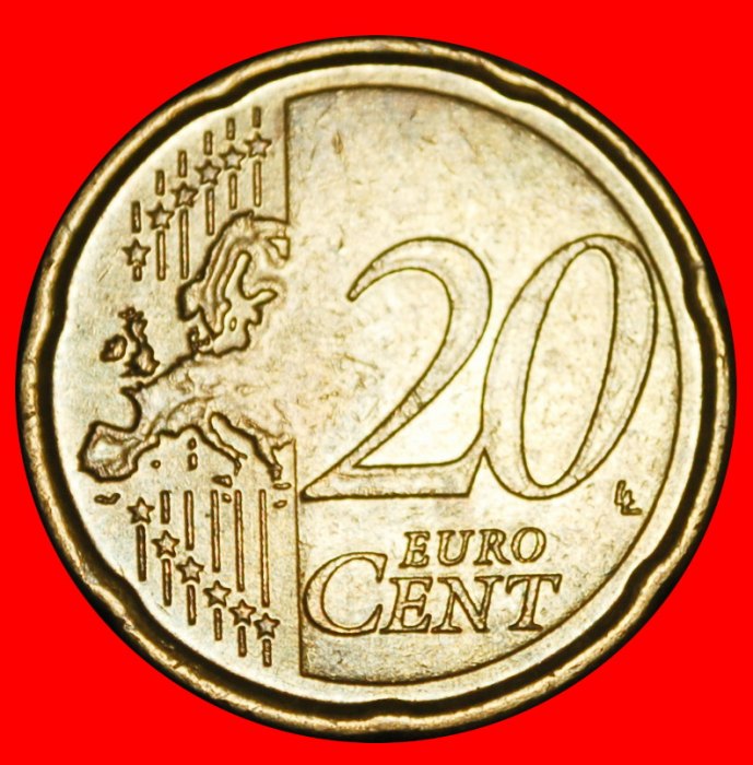  Ⰿ NORDIC GOLD (2002-2025): IRELAND ★ 20 EURO CENTS 2007 HARP!★LOW START! ★ NO RESERVE!   